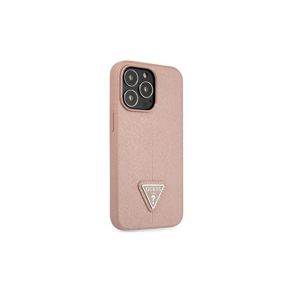 Wholesale Guess GUHCP13XPSATLP Apple iPhone 13 Pro Max pink hardcase Saffiano Triangle Logo - GUE1662PNK - {ean13} - Hurt