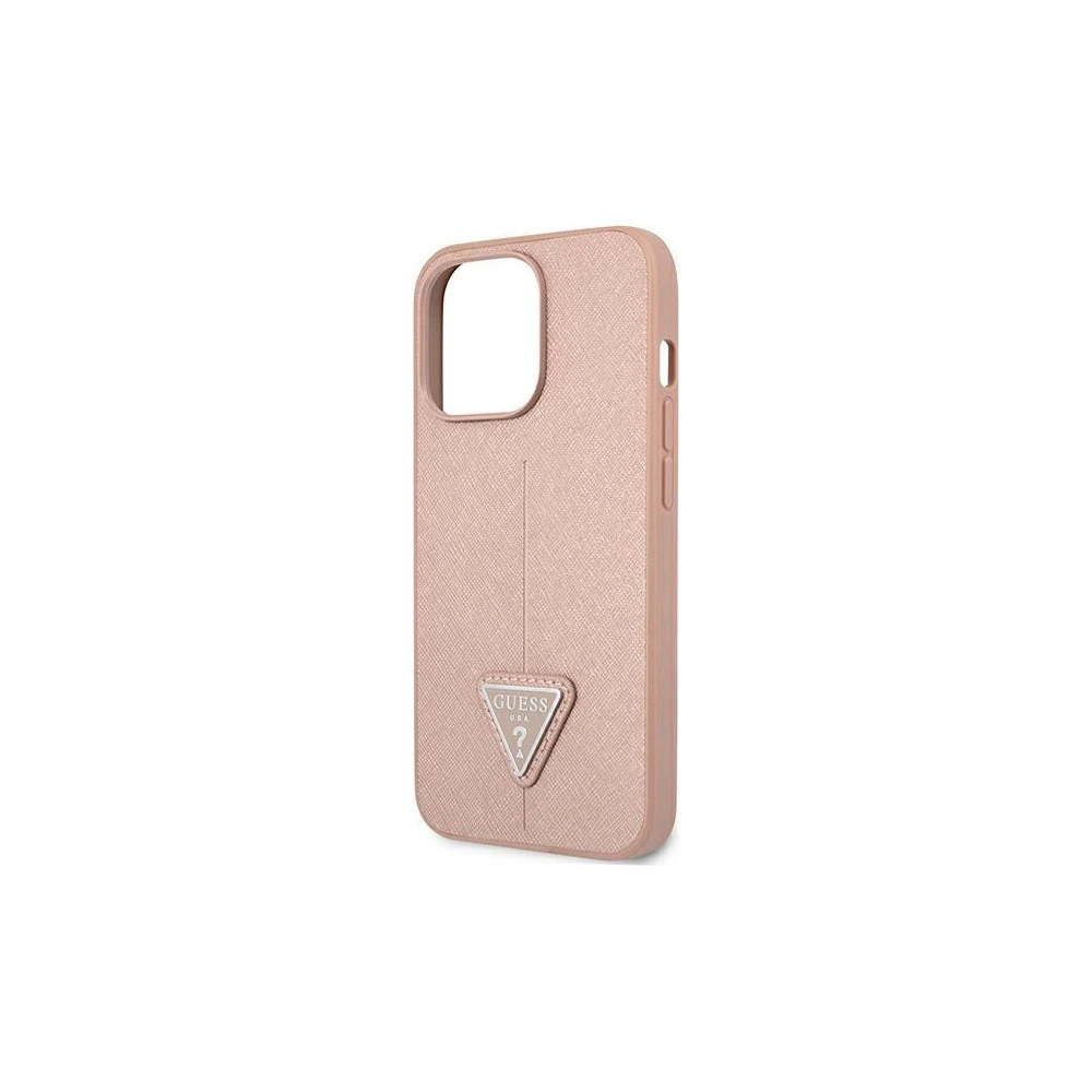Wholesale Guess GUHCP13XPSATLP Apple iPhone 13 Pro Max pink hardcase Saffiano Triangle Logo - GUE1662PNK - {ean13} - Hurt