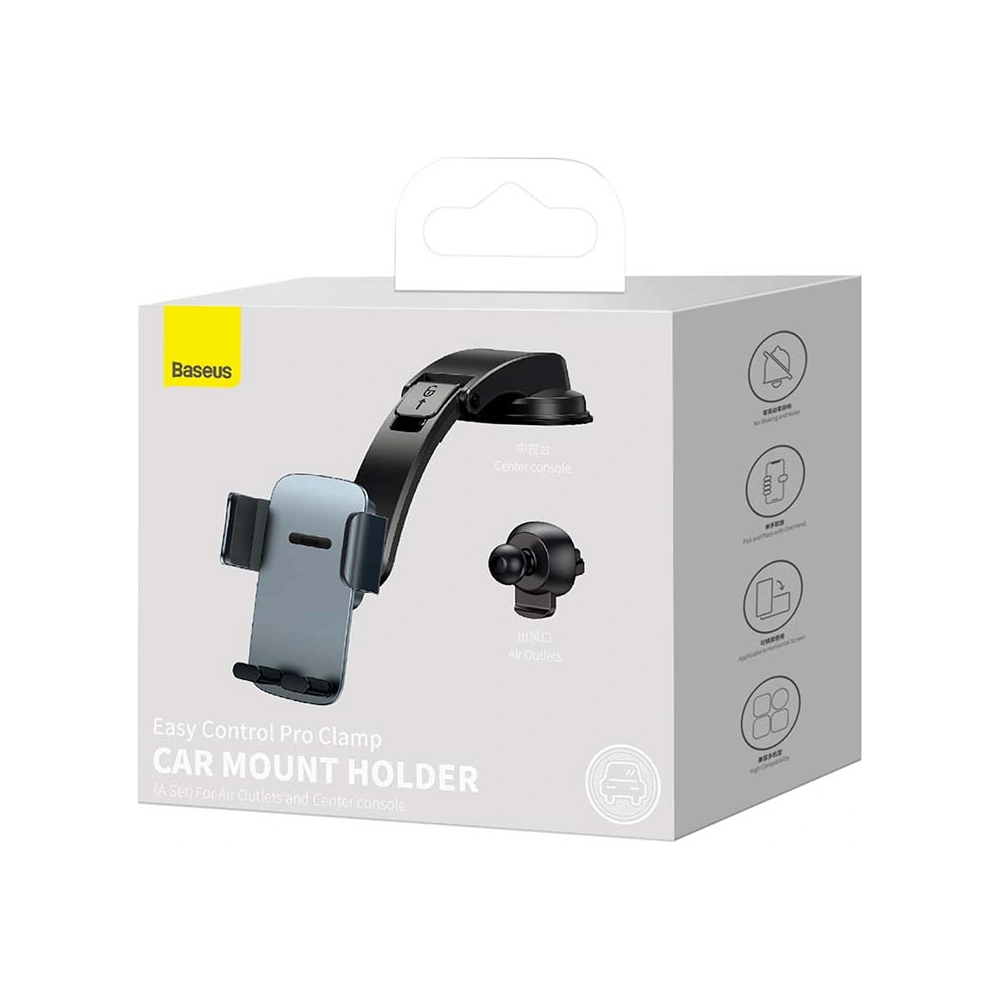 Hurtownia GSM - Uchwyt samochodowy Baseus Easy Control Pro do kratki / na kokpit (szary) - BSU3165GRY - {ean13} - Hurt