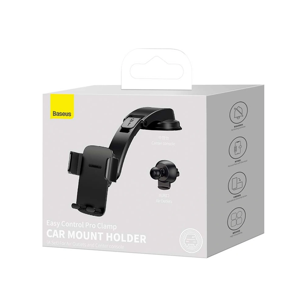 Wholesale Baseus Easy Control Pro car holder air vent/dashboard (black) - BSU3166BLK - {ean13} - Hurt
