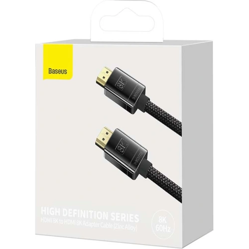 Kabel HDMI 2.1 Baseus High Definition Series, 8K 60Hz, 3D, HDR, 48Gbps, 1m (czarny)