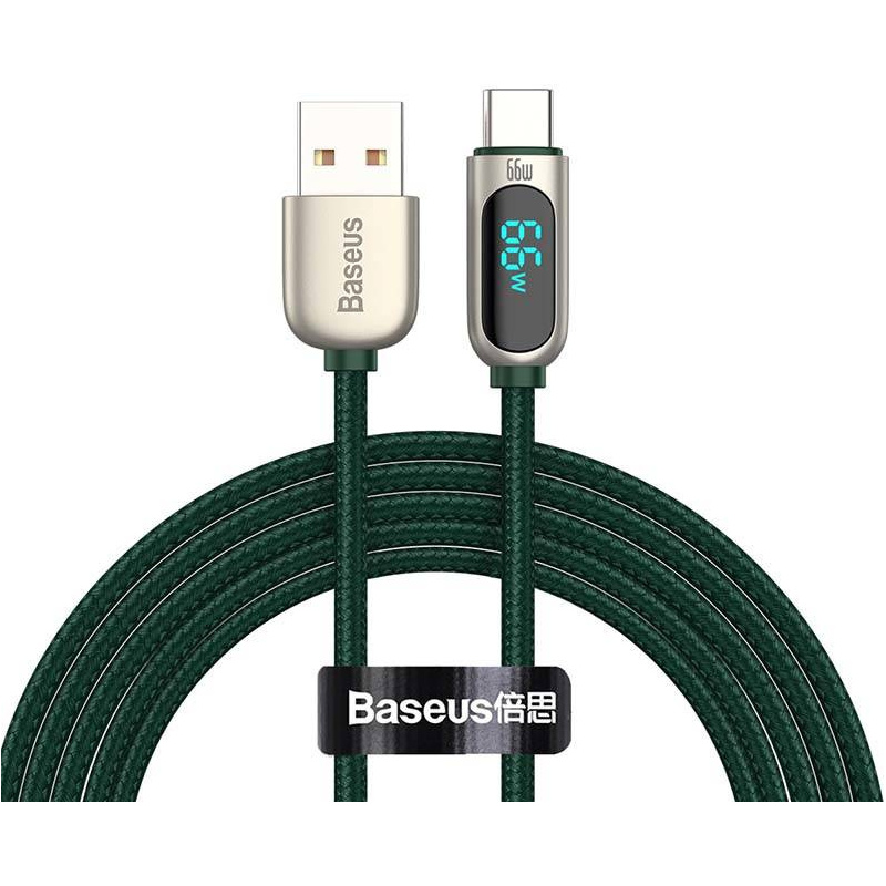 Hurtownia Baseus - 6932172600570 - BSU3175GRN - Kabel USB do USB-C Baseus Display, 66W, 1m (zielony) - B2B homescreen