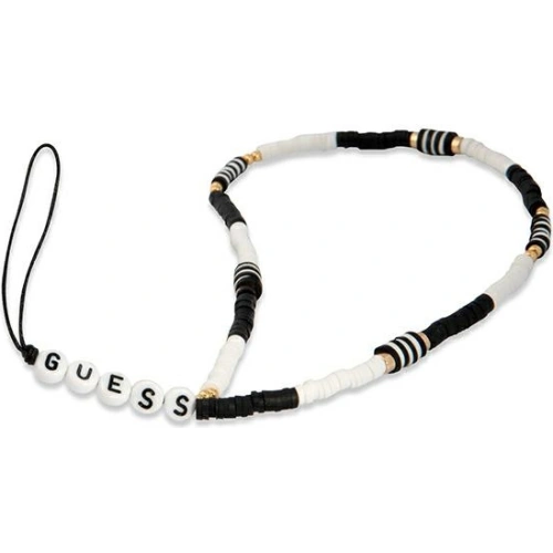 Zawieszka Guess GUSTBCKH Phone Strap Heishi Beads czarno-biały/black-white