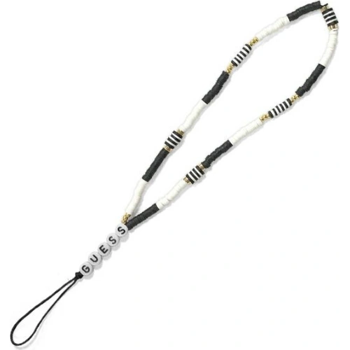 Zawieszka Guess GUSTBCKH Phone Strap Heishi Beads czarno-biały/black-white
