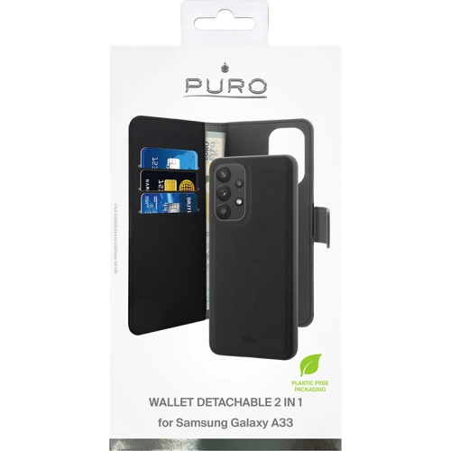 Etui PURO Wallet Detachable 2w1 Samsung Galaxy A33 5G (czarny)