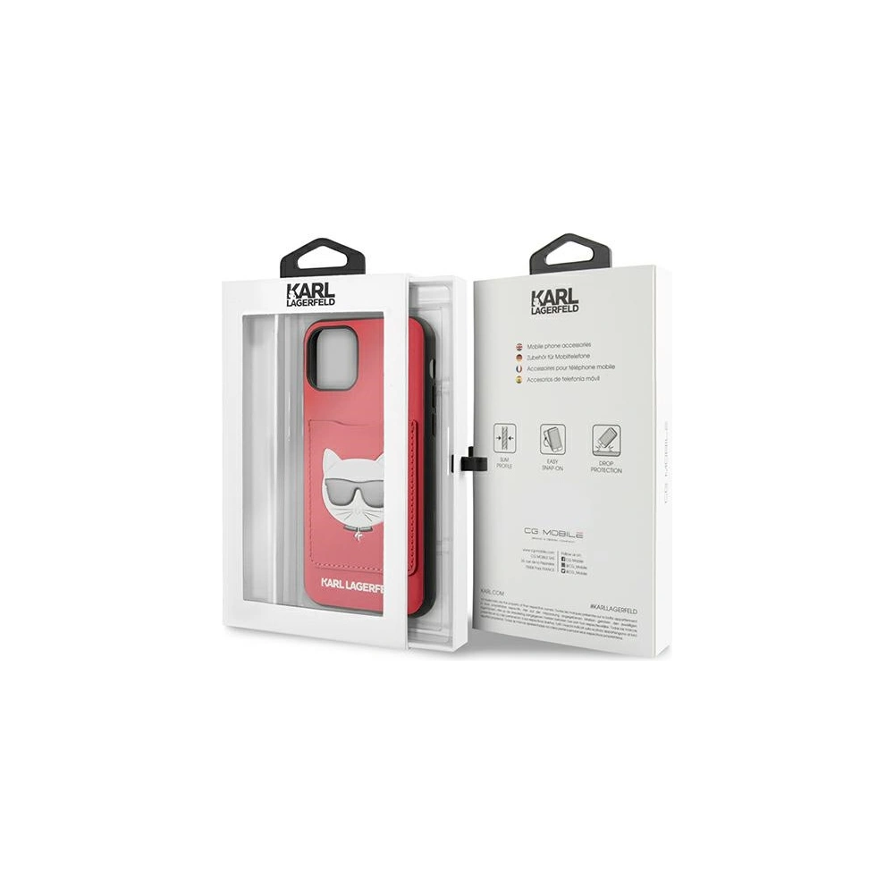 Hurtownia GSM - Etui Karl Lagerfeld KLHCN61CSKCRE Apple iPhone 11 hardcase czerwony/red Choupette Head Cardslot - KLD885RED - {ean13} - Hurt