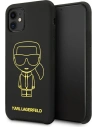 Etui Karl Lagerfeld KLHCN61SILFLYBK Apple iPhone 11 Silicone Ikonik Yellow Outline černý/black