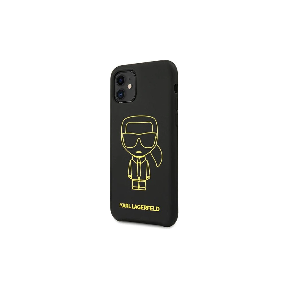 Hurtownia GSM - Etui Karl Lagerfeld KLHCN61SILFLYBK Apple iPhone 11 Silicone Ikonik Yellow Outline černý/black - KLD887BLK - {ean13} - Hurt