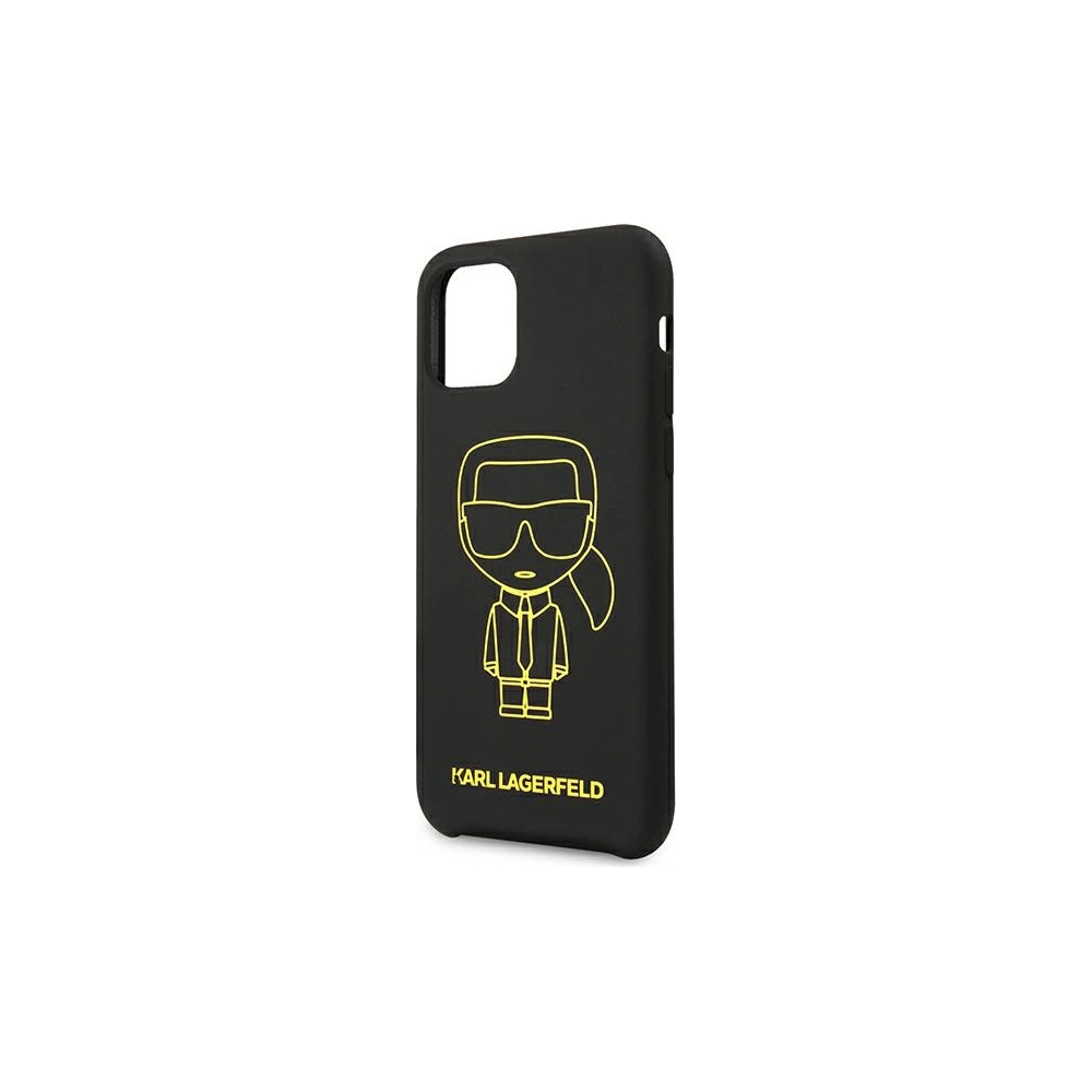 Hurtownia GSM - Etui Karl Lagerfeld KLHCN61SILFLYBK Apple iPhone 11 Silicone Ikonik Yellow Outline czarny/black - KLD887BLK - {ean13} - Hurt
