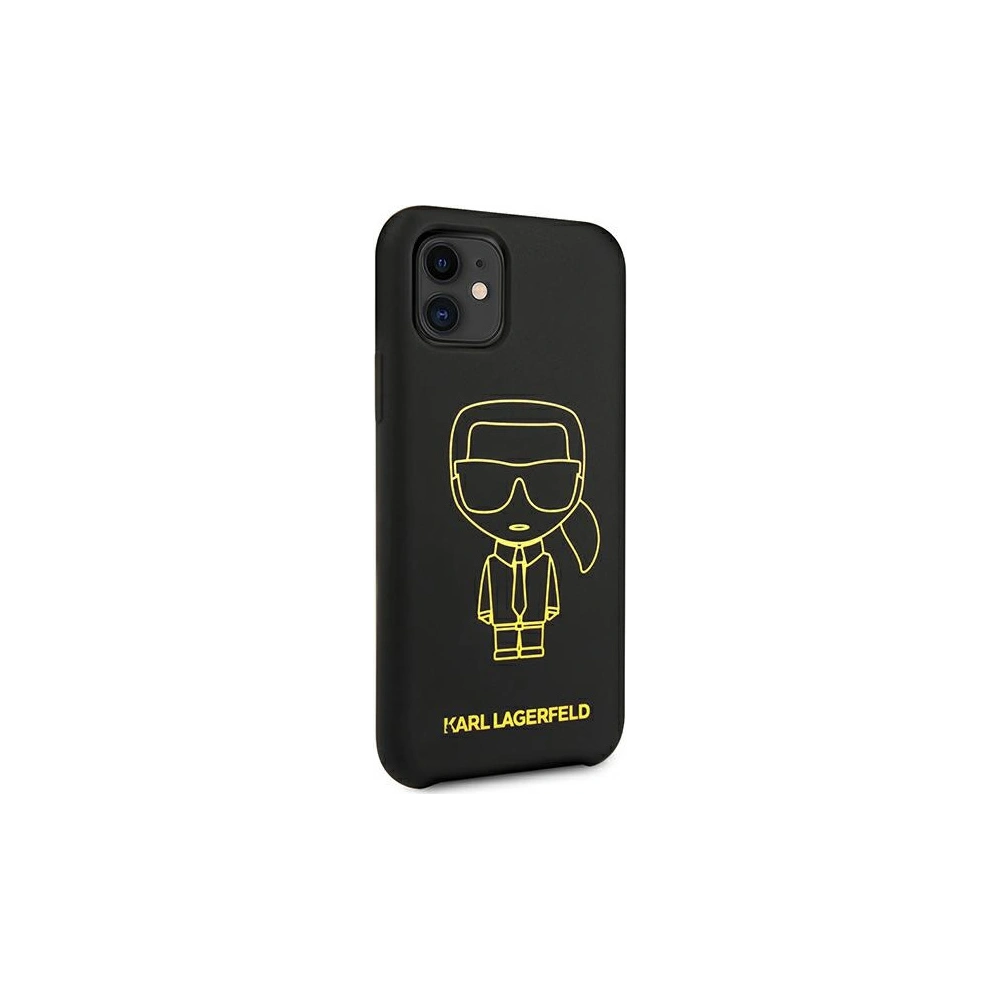 Hurtownia GSM - Etui Karl Lagerfeld KLHCN61SILFLYBK Apple iPhone 11 Silicone Ikonik Yellow Outline czarny/black - KLD887BLK - {ean13} - Hurt