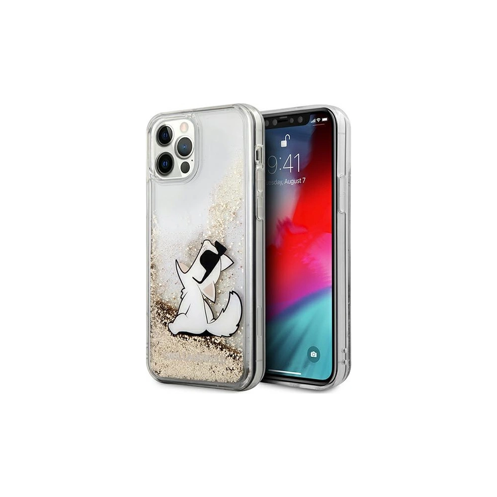 Hurtownia GSM - Case Karl Lagerfeld KLHCP12LGCFD Apple iPhone 12 Pro Max gold/hartschale Liquid Glitter Choupette Fun - KLD888GLD - {ean13} - Hurt