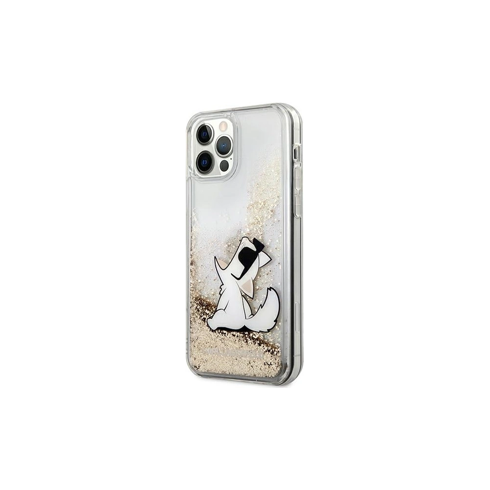 Hurtownia GSM - Case Karl Lagerfeld KLHCP12LGCFD Apple iPhone 12 Pro Max gold/hartschale Liquid Glitter Choupette Fun - KLD888GLD - {ean13} - Hurt