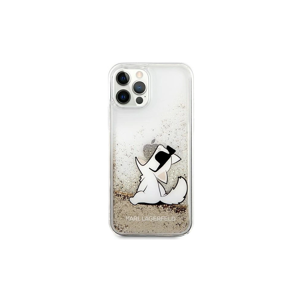 Hurtownia GSM - Case Karl Lagerfeld KLHCP12LGCFD Apple iPhone 12 Pro Max gold/hartschale Liquid Glitter Choupette Fun - KLD888GLD - {ean13} - Hurt
