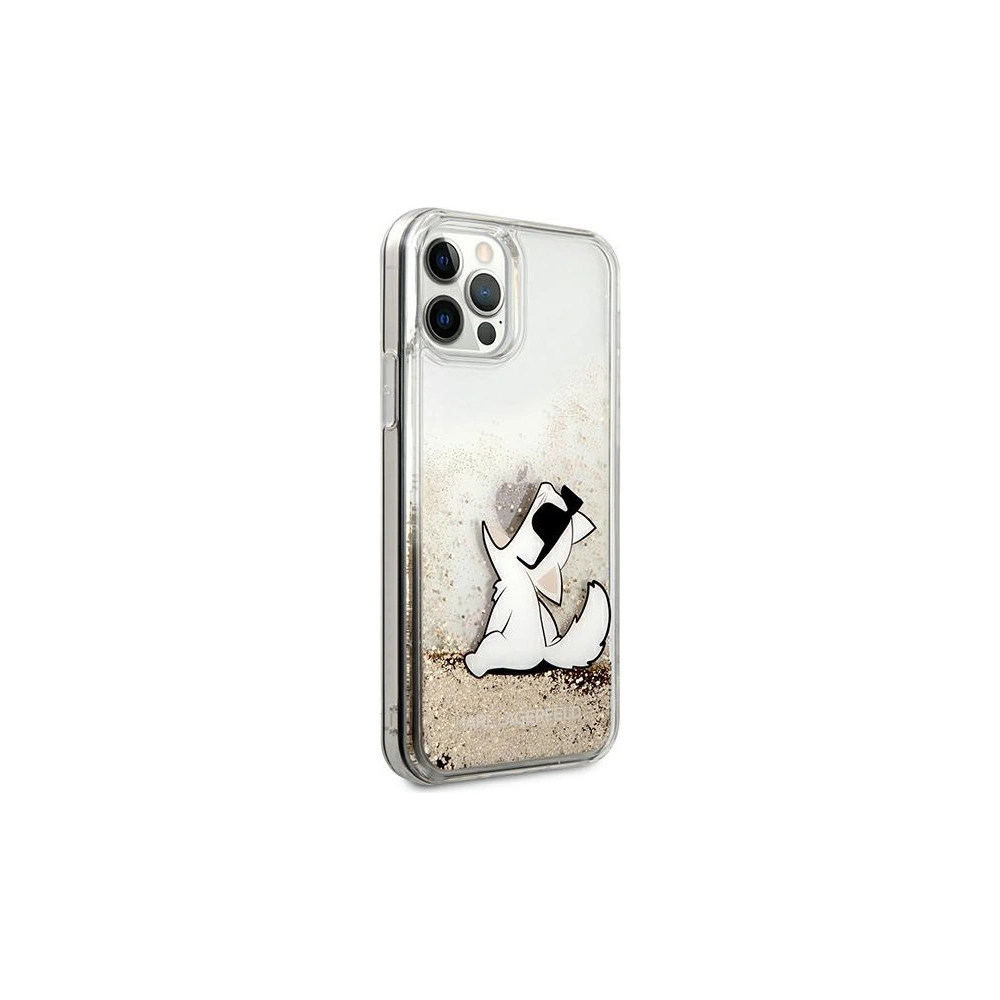 Hurtownia GSM - Case Karl Lagerfeld KLHCP12LGCFD Apple iPhone 12 Pro Max gold/hartschale Liquid Glitter Choupette Fun - KLD888GLD - {ean13} - Hurt