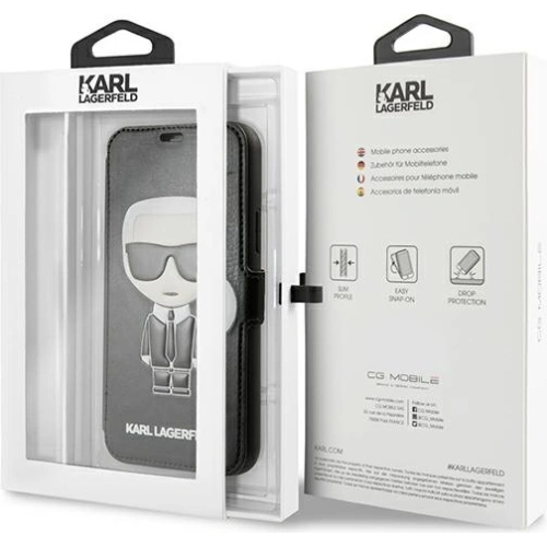 Etui Karl Lagerfeld KLFLBKSN65FIKPUBK Apple iPhone 11 Pro Max czarny/black book Full Body