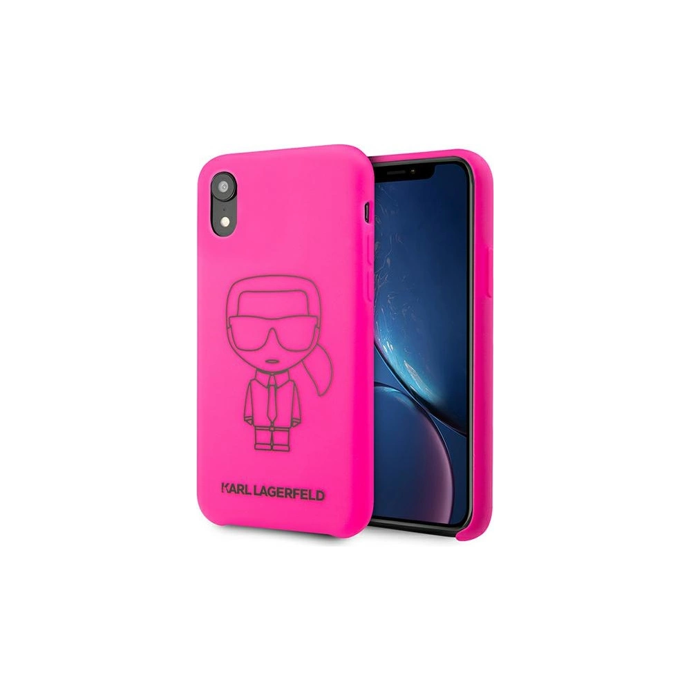 Wholesale Karl Lagerfeld KLHCI61SILFLPI Apple iPhone XR pink Silicone Ikonik Neon Outline - KLD890PNK - {ean13} - Hurt