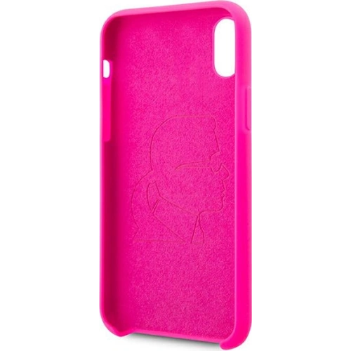 Etui Karl Lagerfeld KLHCI61SILFLPI Apple iPhone XR różowy/pink Silicone Ikonik Neon Outline