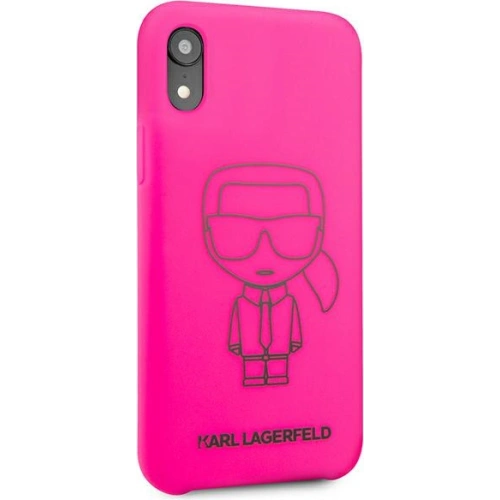 Etui Karl Lagerfeld KLHCI61SILFLPI Apple iPhone XR różowy/pink Silicone Ikonik Neon Outline