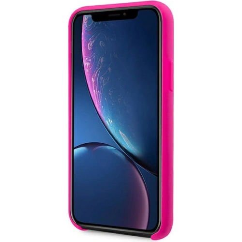 Etui Karl Lagerfeld KLHCI61SILFLPI Apple iPhone XR różowy/pink Silicone Ikonik Neon Outline