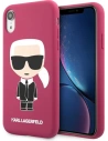 Karl Lagerfeld KLHCI61SLFKFU Apple iPhone XR fushia hardcase Silicone Ikonik