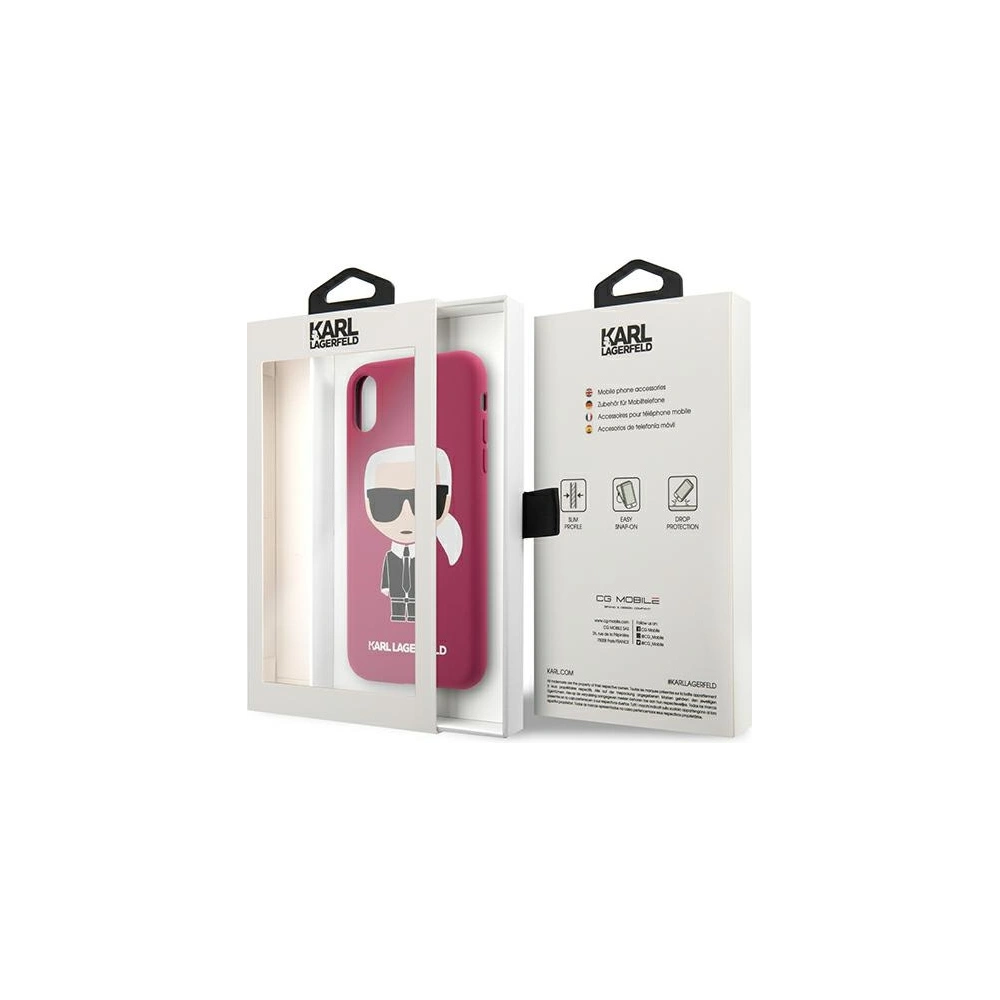 Hurtownia GSM - Etui Karl Lagerfeld KLHCI61SLFKFU Apple iPhone XR fuchsie/fuchsiová hardcase silikon Ikonik - KLD891FHS - {ean13} - Hurt