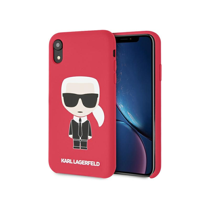 Karl Lagerfeld Distributor - 3700740441985 - KLD892RED - Karl Lagerfeld KLHCI61SLFKRE Apple iPhone XR red hardcase Silicone Iconic - B2B homescreen