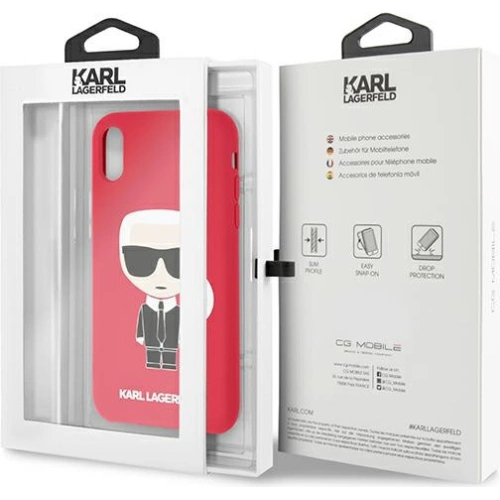 Etui Karl Lagerfeld KLHCI61SLFKRE Apple iPhone XR czerwony/red hardcase Silicone Iconic