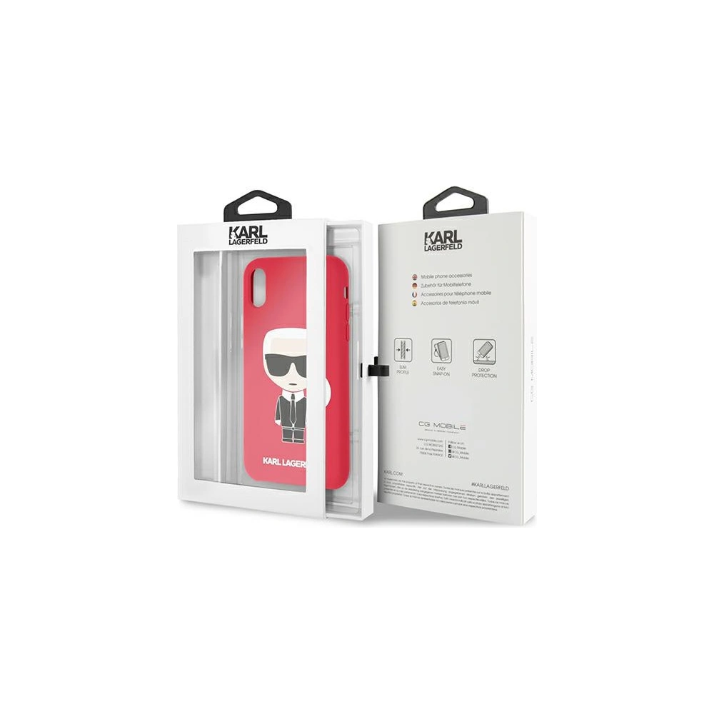 Hurtownia GSM - Etui Karl Lagerfeld KLHCI61SLFKRE Apple iPhone XR czerwony/red hardcase Silicone Iconic - KLD892RED - {ean13} - Hurt