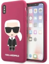 Case Karl Lagerfeld KLHCI65SLFKFU Apple iPhone XS Max Hardcase Fuchsia Silikon Ikonic