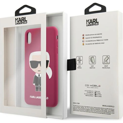 Etui Karl Lagerfeld KLHCI65SLFKFU Apple iPhone XS Max hardcase fuksja/fushia Silicone Ikonic