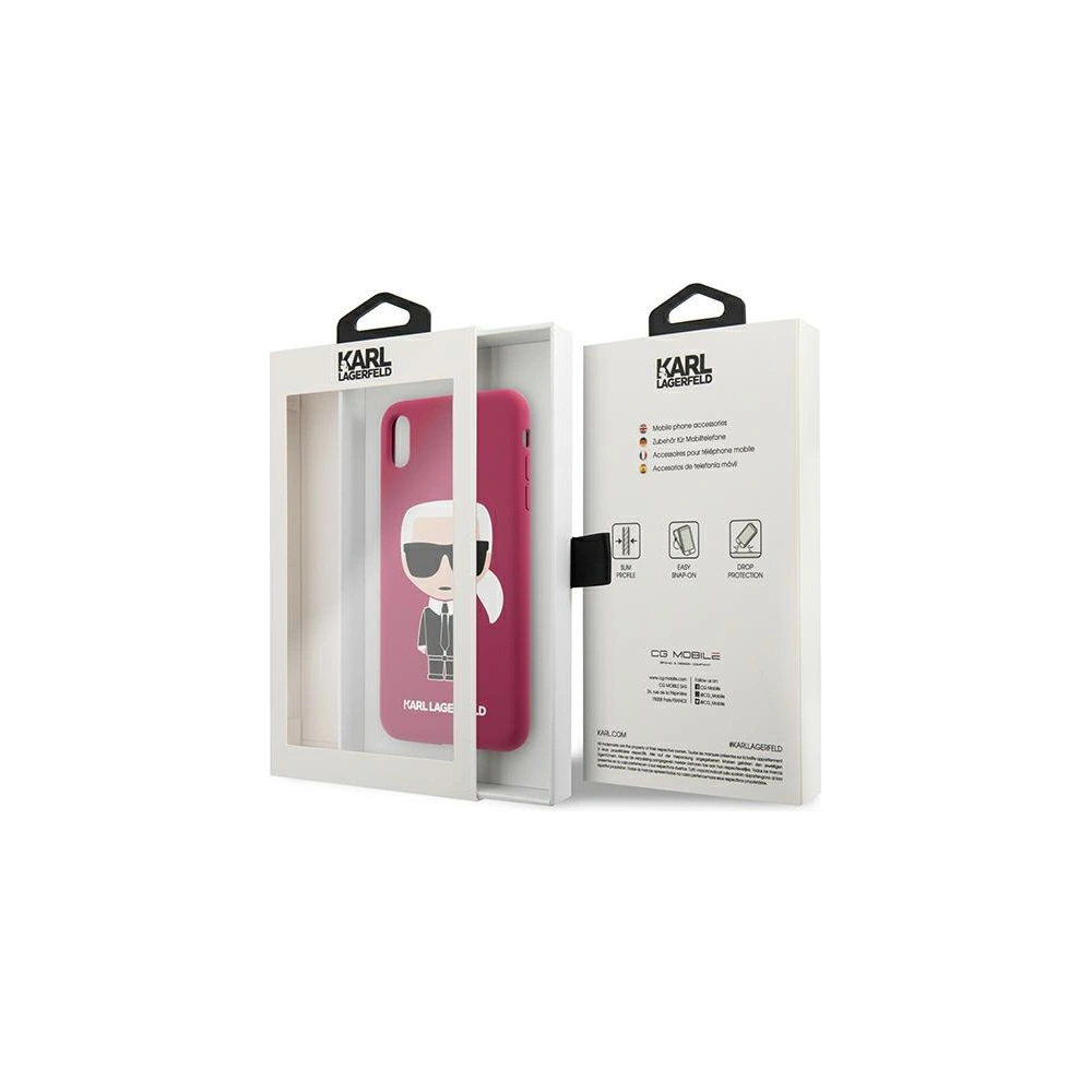 Hurtownia GSM - Etui Karl Lagerfeld KLHCI65SLFKFU Apple iPhone XS Max hardcase fuchsie/fushia silikon Ikonic - KLD894FHS - {ean13} - Hurt