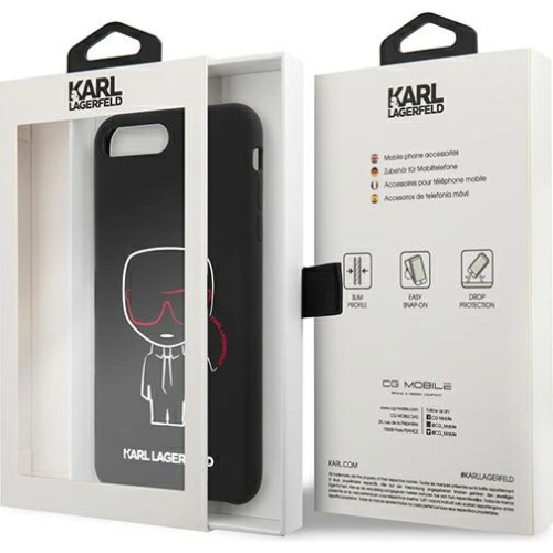 Etui Karl Lagerfeld KLHCI8LSLKCBK Apple iPhone 8/7 Plus hardcase czarny/black Silicone Karl Iconic