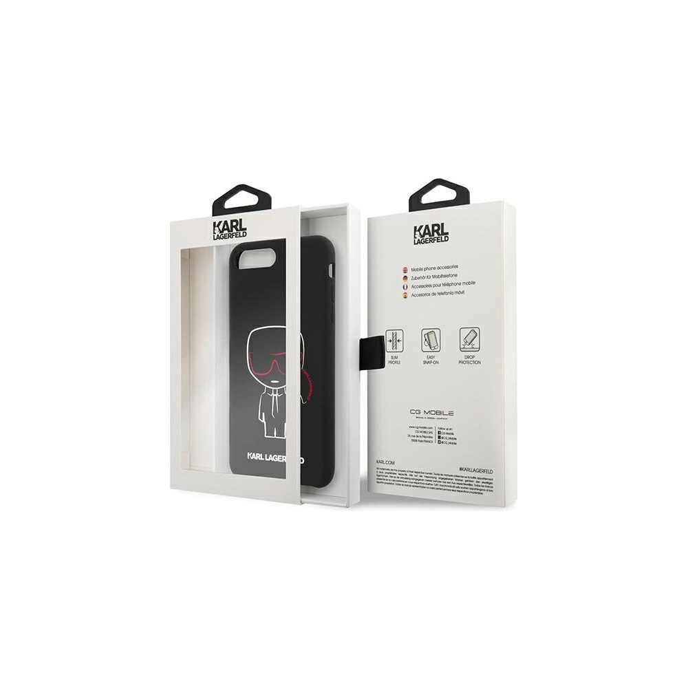 Hurtownia GSM - Etui Karl Lagerfeld KLHCI8LSLKCBK Apple iPhone 8/7 Plus hardcase černý/black silikon Karl Iconic - KLD895BLK - {ean13} - Hurt
