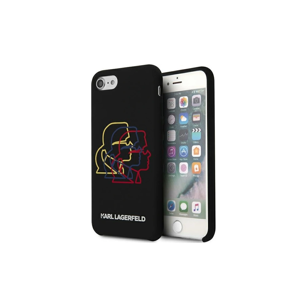 Hurtownia GSM - Case Karl Lagerfeld KLHCI8SLGKBK Apple iPhone SE 2022/SE 2020/8/7 Hardcase schwarz/black Silikon Triple Heads - KLD896BLK - {ean13} - Hurt