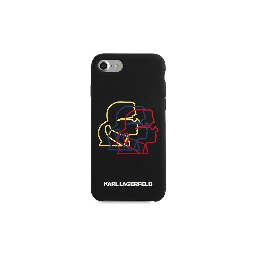 Hurtownia GSM - Case Karl Lagerfeld KLHCI8SLGKBK Apple iPhone SE 2022/SE 2020/8/7 Hardcase schwarz/black Silikon Triple Heads - KLD896BLK - {ean13} - Hurt