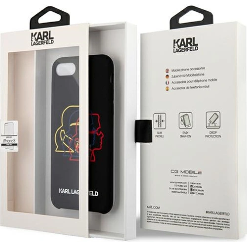Etui Karl Lagerfeld KLHCI8SLGKBK Apple iPhone SE 2022/SE 2020/8/7 hardcase czarny/black Silicone Triple Heads