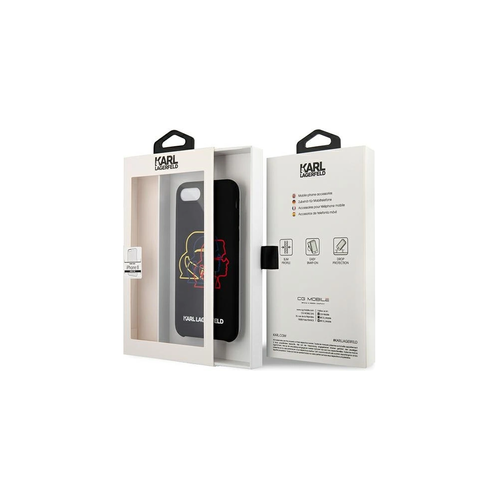 Hurtownia GSM - Case Karl Lagerfeld KLHCI8SLGKBK Apple iPhone SE 2022/SE 2020/8/7 Hardcase schwarz/black Silikon Triple Heads - KLD896BLK - {ean13} - Hurt