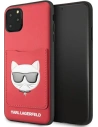 Karl Lagerfeld KLHCN65CSKCRE Apple iPhone 11 Pro Max hardcase red Choupette Head Cardslot