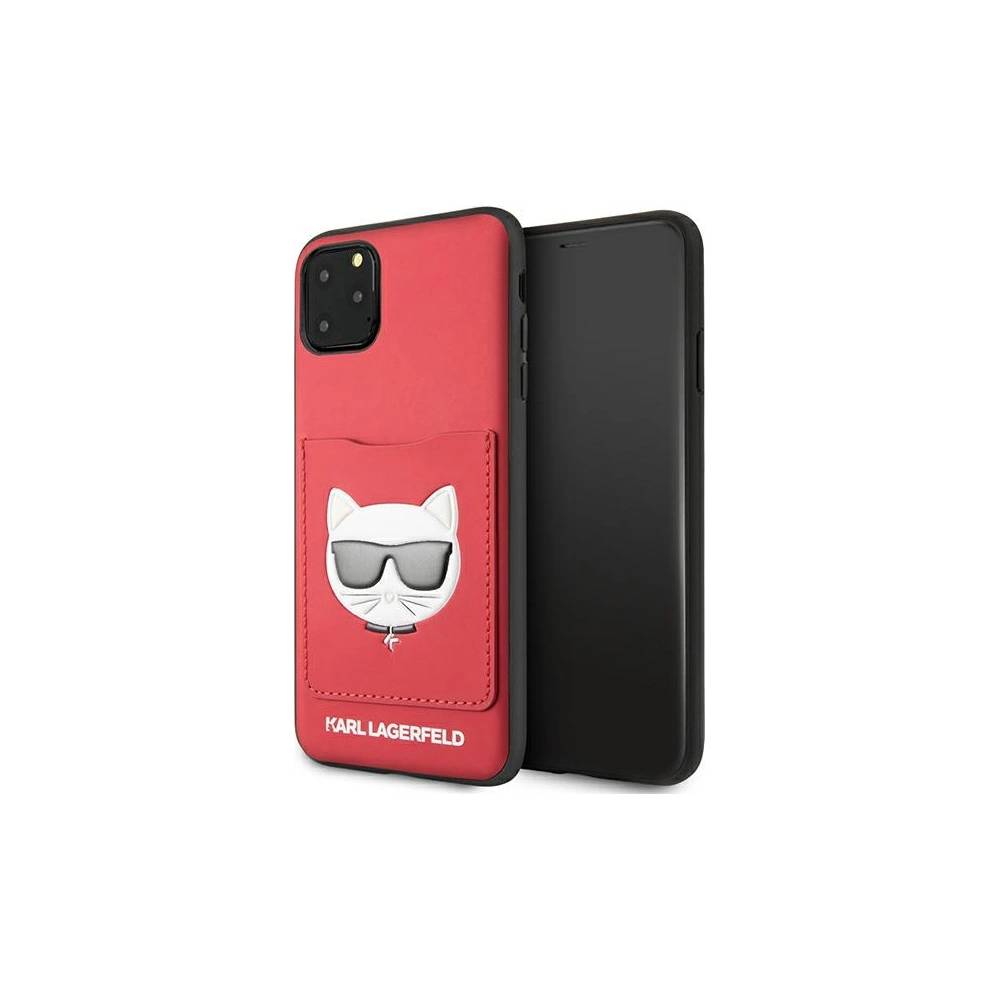 Wholesale Karl Lagerfeld KLHCN65CSKCRE Apple iPhone 11 Pro Max hardcase red Choupette Head Cardslot - KLD898RED - {ean13} - Hurt