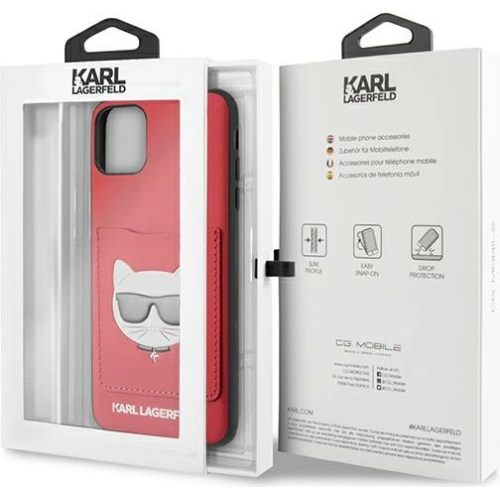 Etui Karl Lagerfeld KLHCN65CSKCRE Apple iPhone 11 Pro Max hardcase czerwony/red Choupette Head Cardslot