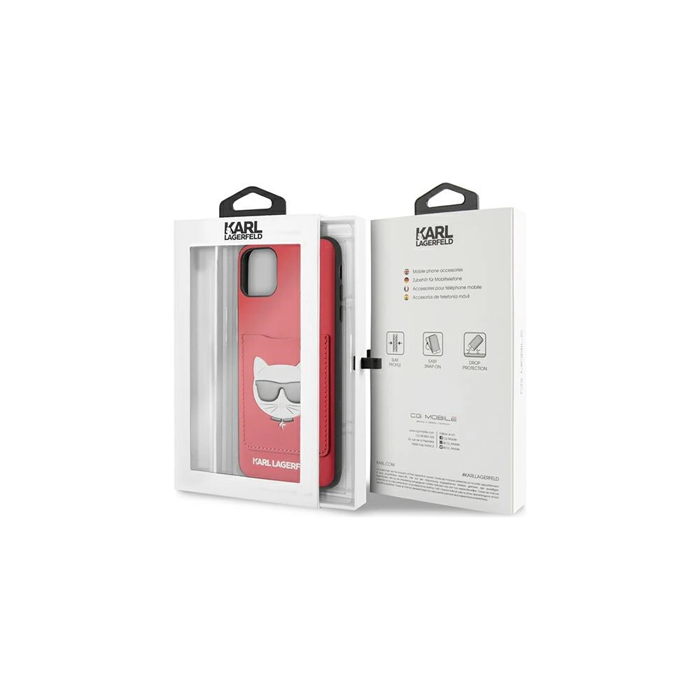 Wholesale Karl Lagerfeld KLHCN65CSKCRE Apple iPhone 11 Pro Max hardcase red Choupette Head Cardslot - KLD898RED - {ean13} - Hurt