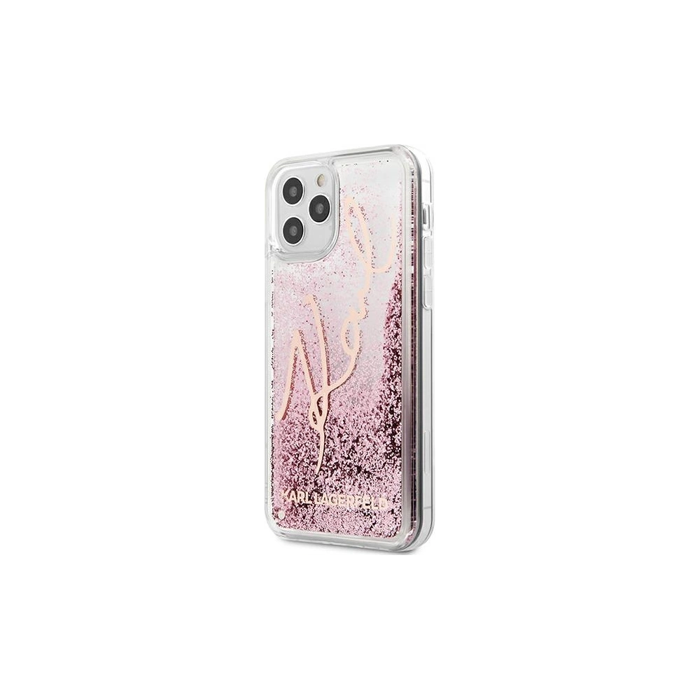Hurtownia GSM - Etui Karl Lagerfeld KLHCP12LTRKSRG Apple iPhone 12 Pro Max różowo-złoty/rose gold Glitter Signature - KLD899RS - {ean13} - Hurt