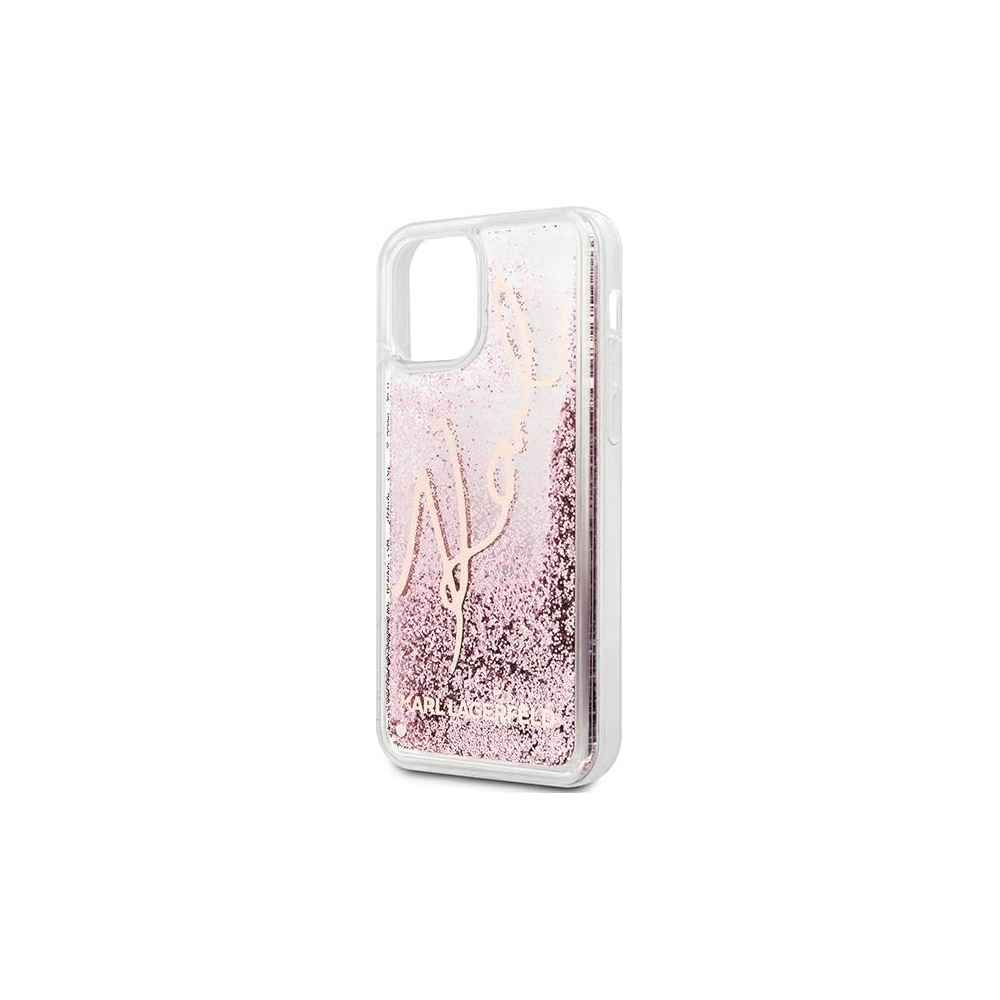 Hurtownia GSM - Etui Karl Lagerfeld KLHCP12LTRKSRG Apple iPhone 12 Pro Max różowo-złoty/rose gold Glitter Signature - KLD899RS - {ean13} - Hurt