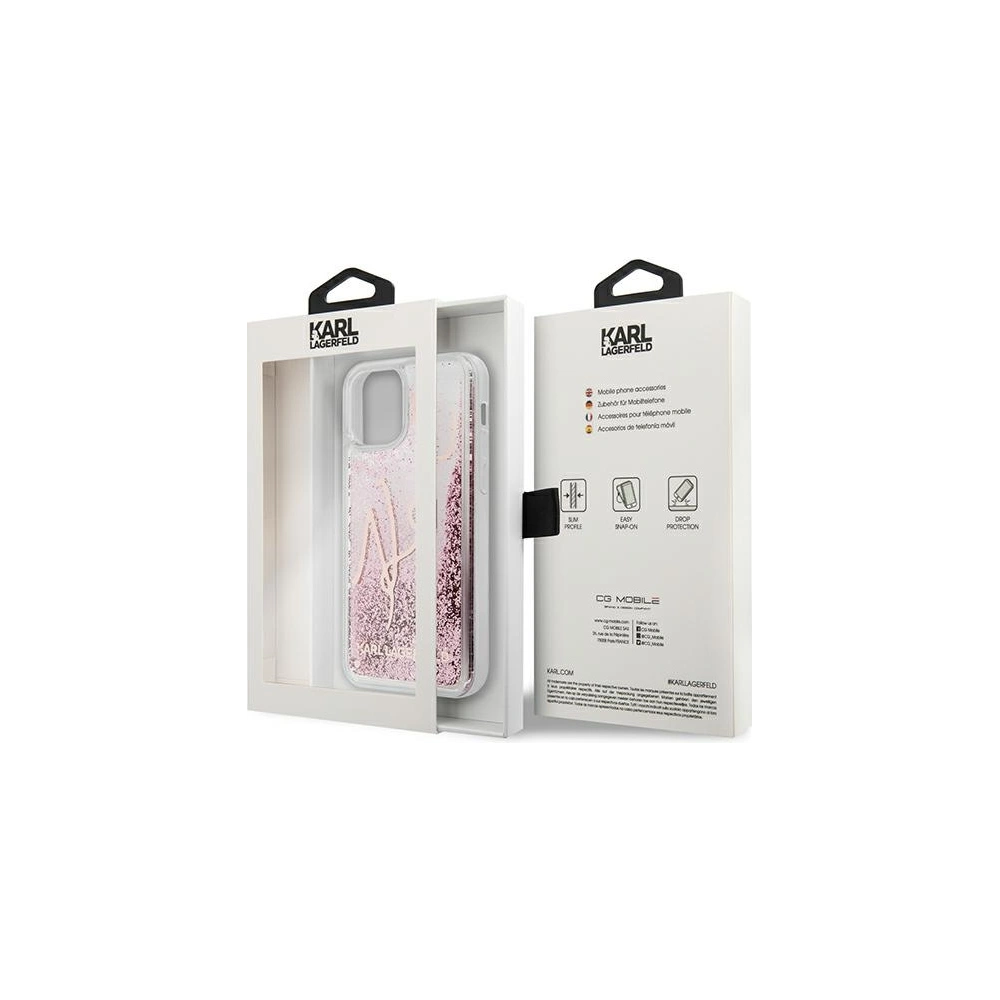 Hurtownia GSM - Etui Karl Lagerfeld KLHCP12LTRKSRG Apple iPhone 12 Pro Max różowo-złoty/rose gold Glitter Signature - KLD899RS - {ean13} - Hurt