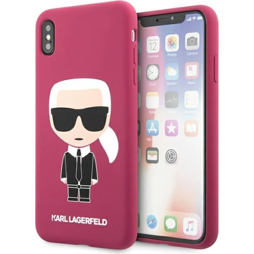 Etui Karl Lagerfeld KLHCPXSLFKFU Apple iPhone XS/X hardcase fuksja/fushia Silicone Ikonik