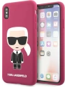 Etui Karl Lagerfeld KLHCPXSLFKFU Apple iPhone XS/X hardcase fuksja/fushia Silicone Ikonik