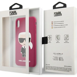 Hurtownia GSM - Etui Karl Lagerfeld KLHCPXSLFKFU Apple iPhone XS/X hardcase fuksja/fushia Silicone Ikonik - KLD900FHS - {ean13} - Hurt