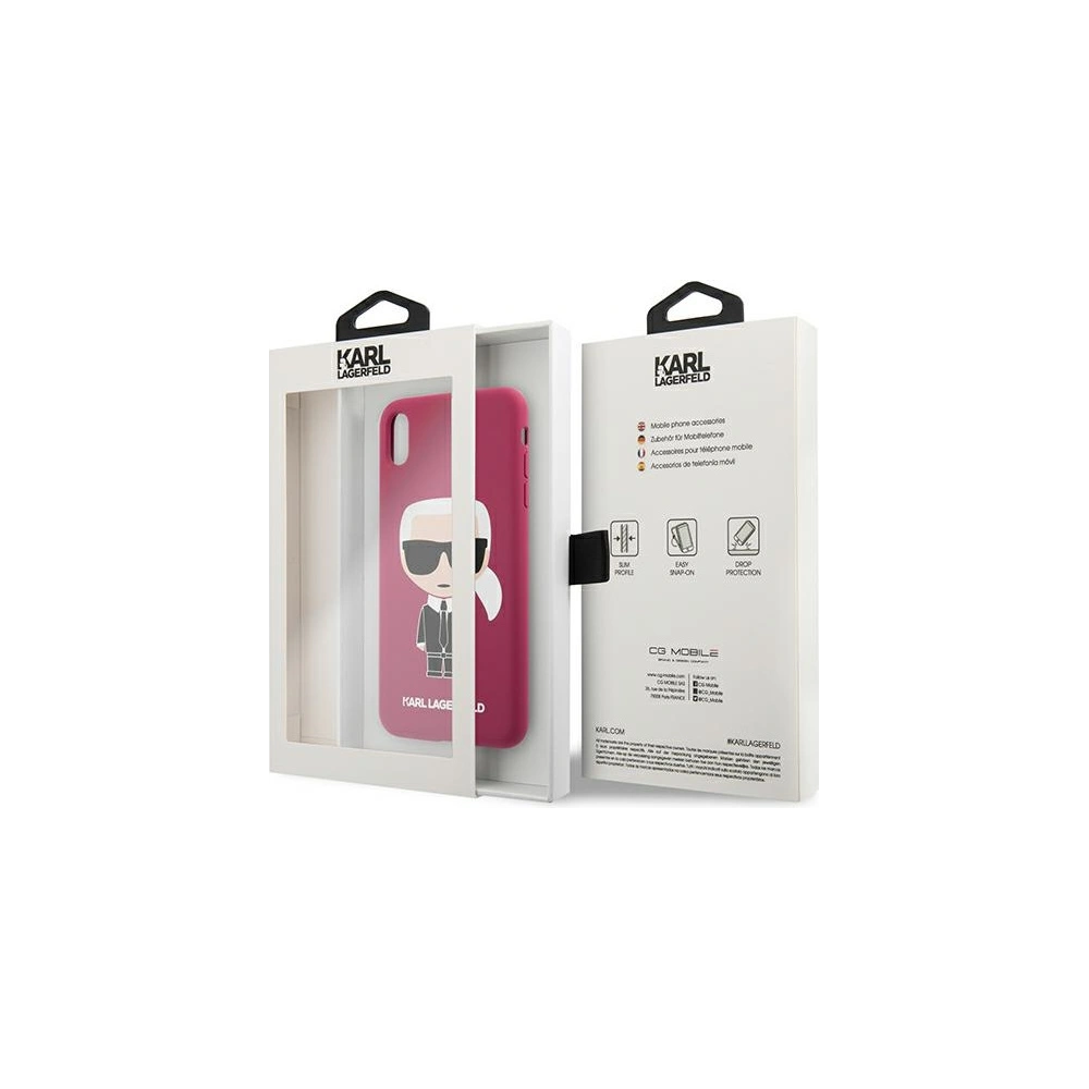 Hurtownia GSM - Etui Karl Lagerfeld KLHCPXSLFKFU Apple iPhone XS/X hardcase fuchsie/fuchsia silikon Ikonik - KLD900FHS - {ean13} - Hurt