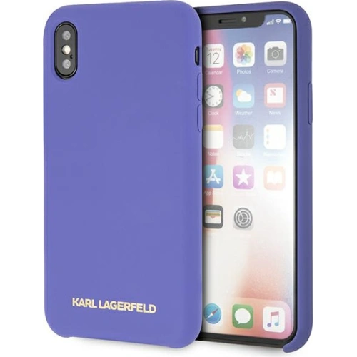 Etui Karl Lagerfeld KLHCPXSLVOG Apple iPhone XS/X hardcase fioletowy/violet Silicone