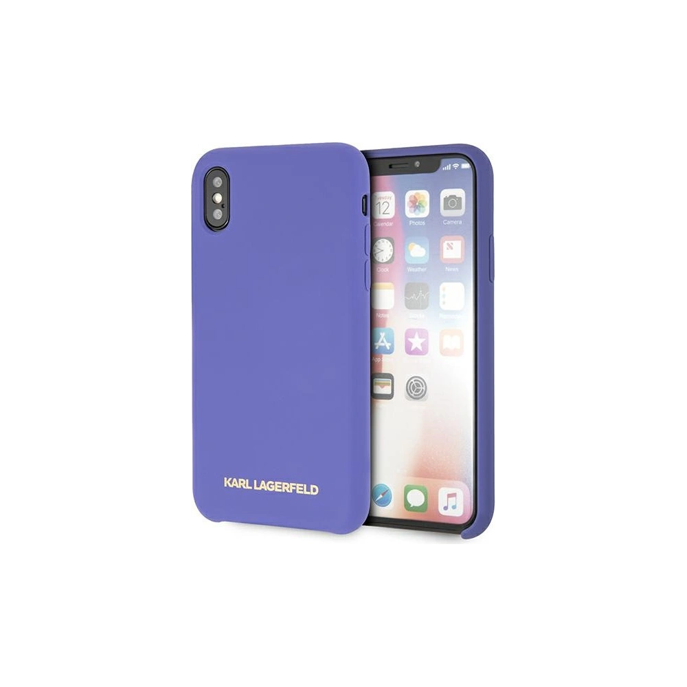 Hurtownia GSM - Etui Karl Lagerfeld KLHCPXSLVOG Apple iPhone XS/X hardcase fialové/violet silikonové - KLD901PRP - {ean13} - Hurt